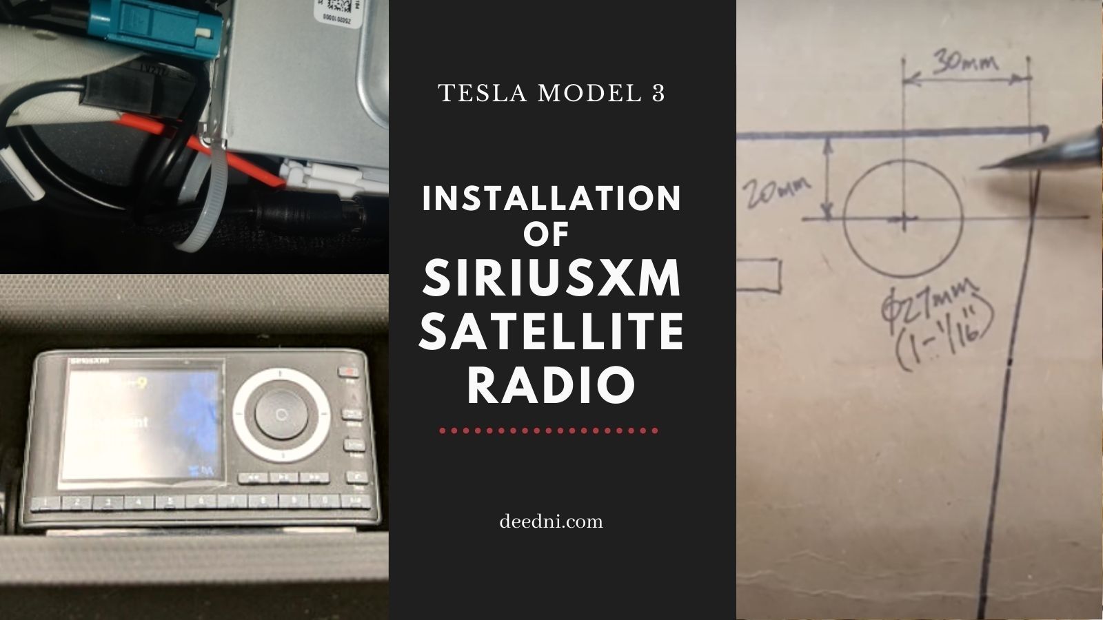 SiriusXM Satellite Radio Tesla Model 3 Install deedni