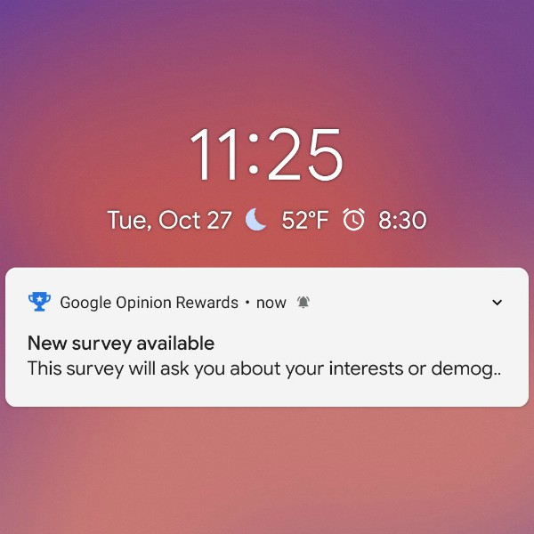 Google Opinion Rewards New Survey Available