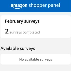 Amazon Shopper Panel Survey Screen