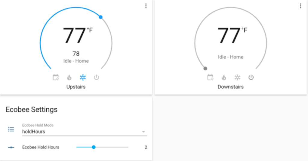 Ecobee Settings Screenshot