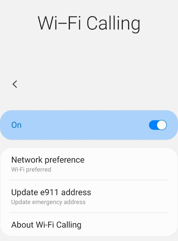 Galaxy S20 Wifi Calling