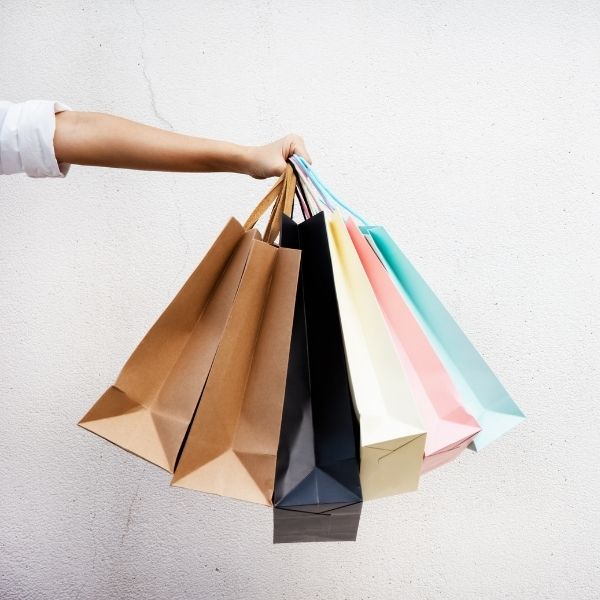 Person holding Gift or Shopping Bags