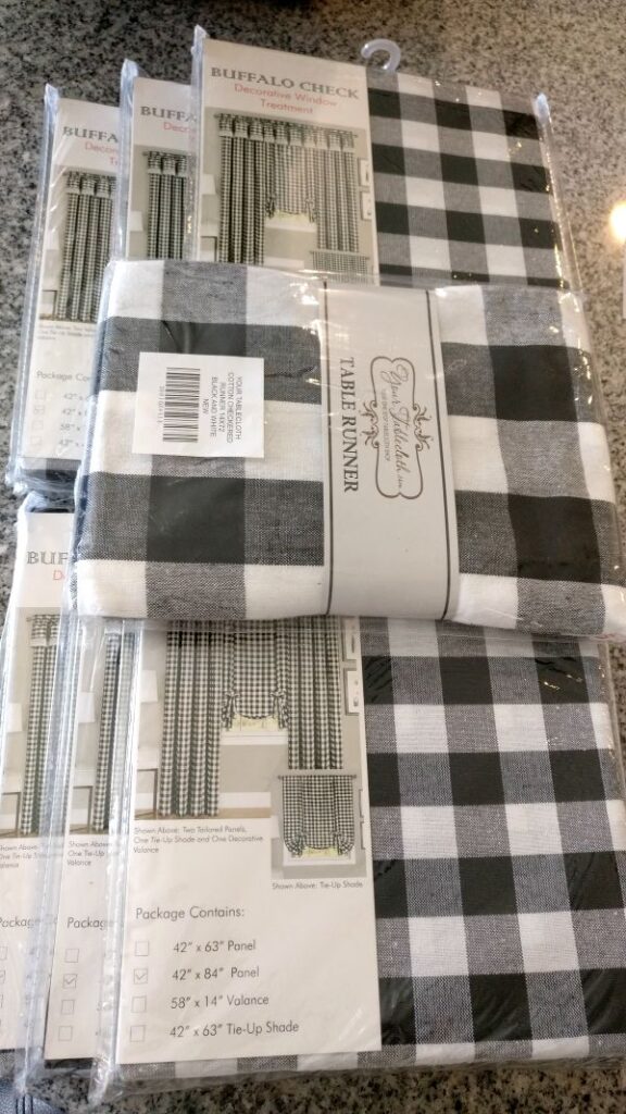 Buffalo Check Curtains and Table Runner
