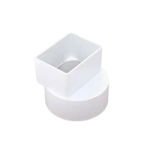 PVC Offset Downspout Adapter, 2X3 in. Downspout X 4 in. Sewer and Drain Hub