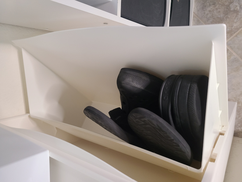 Trones Shoe Cabinet from Ikea with mens shoes inside